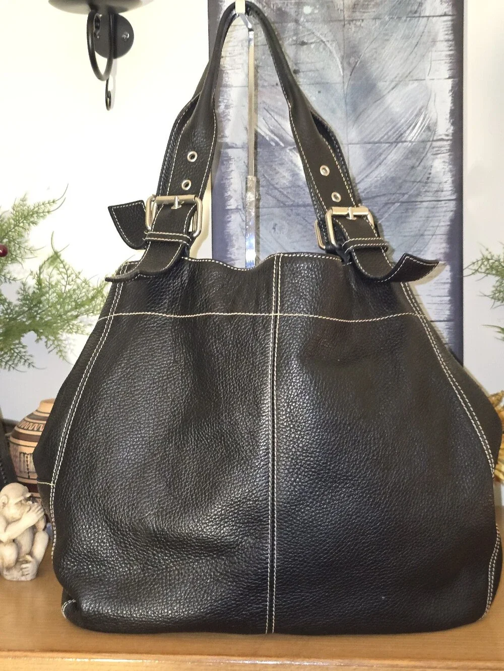 Mauritzio Taiuti Large Pebbled Leather Hobo. Made In Italy.
